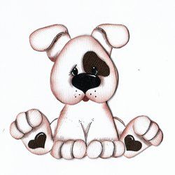 Adorable Cartoon Puppy with Heart Paws - Free Illustration for Kids & Greeting Cards
