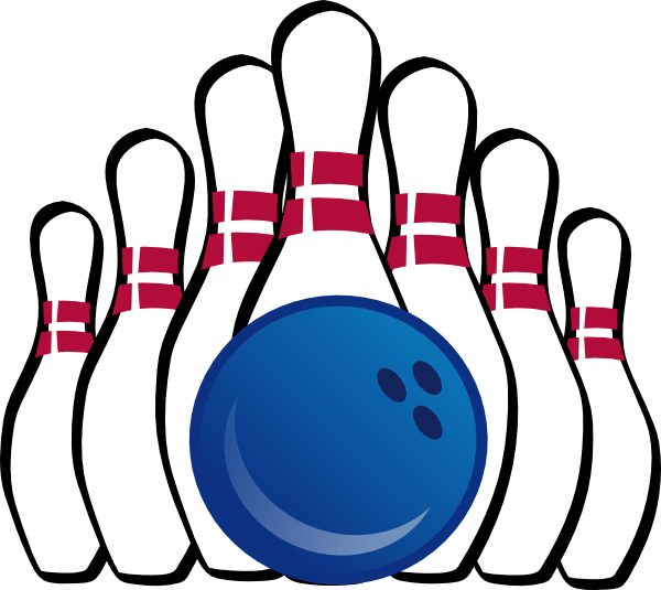 Bowling Game Illustration - Pins and Ball in Action