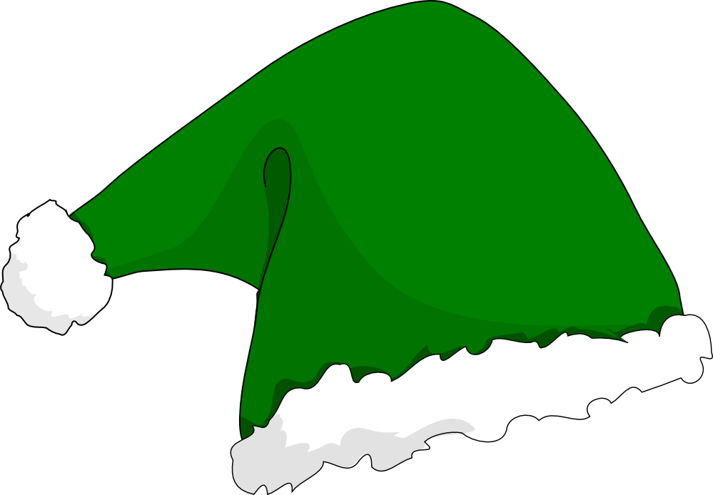 Green Santa Hat Clipart - Festive Holiday Decoration Resource