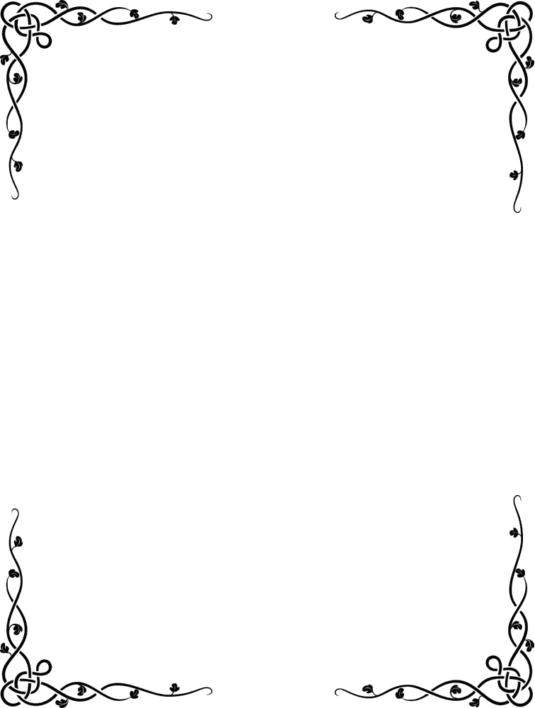 Elegant black-and-white Celtic knot corner border design with vine motifs for decorative framing.