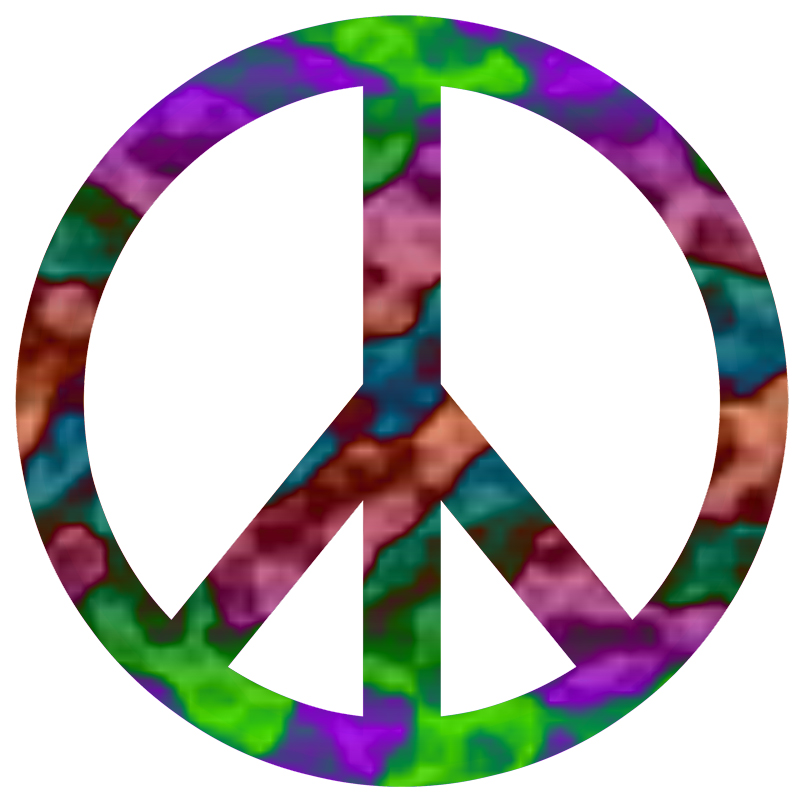 Peace Symbol with Psychedelic Tie-Dye Background | Iconic Counterculture Design