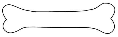 Simple black outline of a classic dog bone shape on a white background.