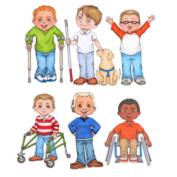 disabled children clip art