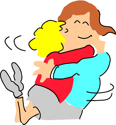 Warm Mother-Child Hug Illustration - Free Clipart for Family Content