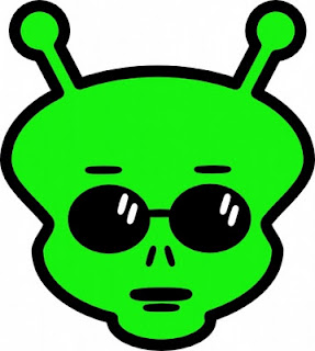 Green Alien Cartoon Icon - Fun Sci-Fi Character for Design & Web