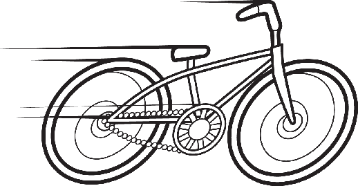 Classic Bicycle in Motion - Simple Line Art Illustration