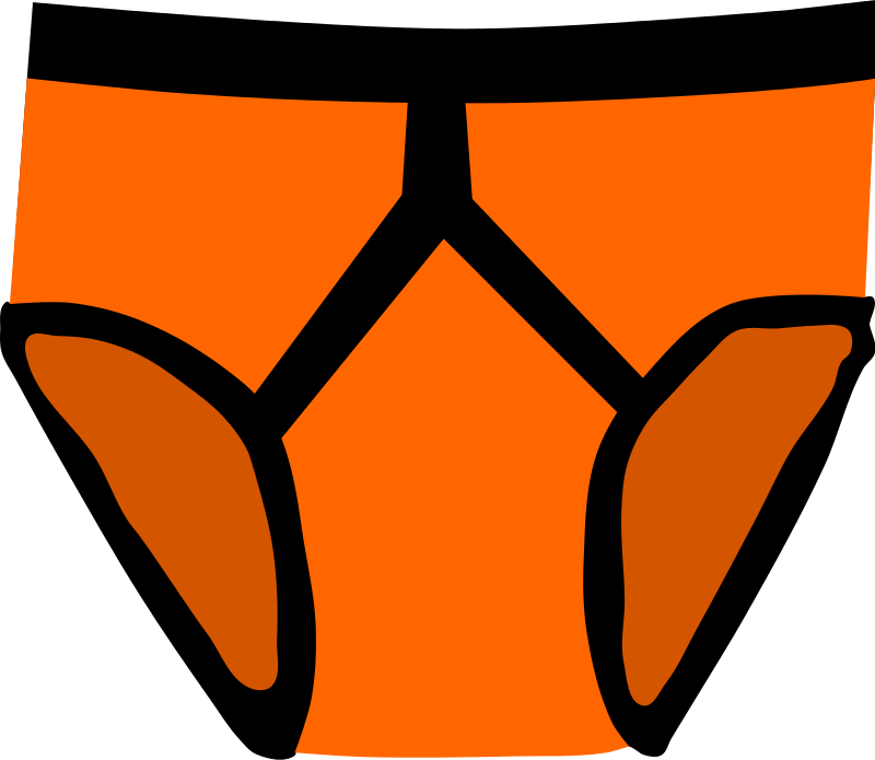 Boxer Brief Clipart Vector, Orange Men Boxer Briefs Icon Cartoon