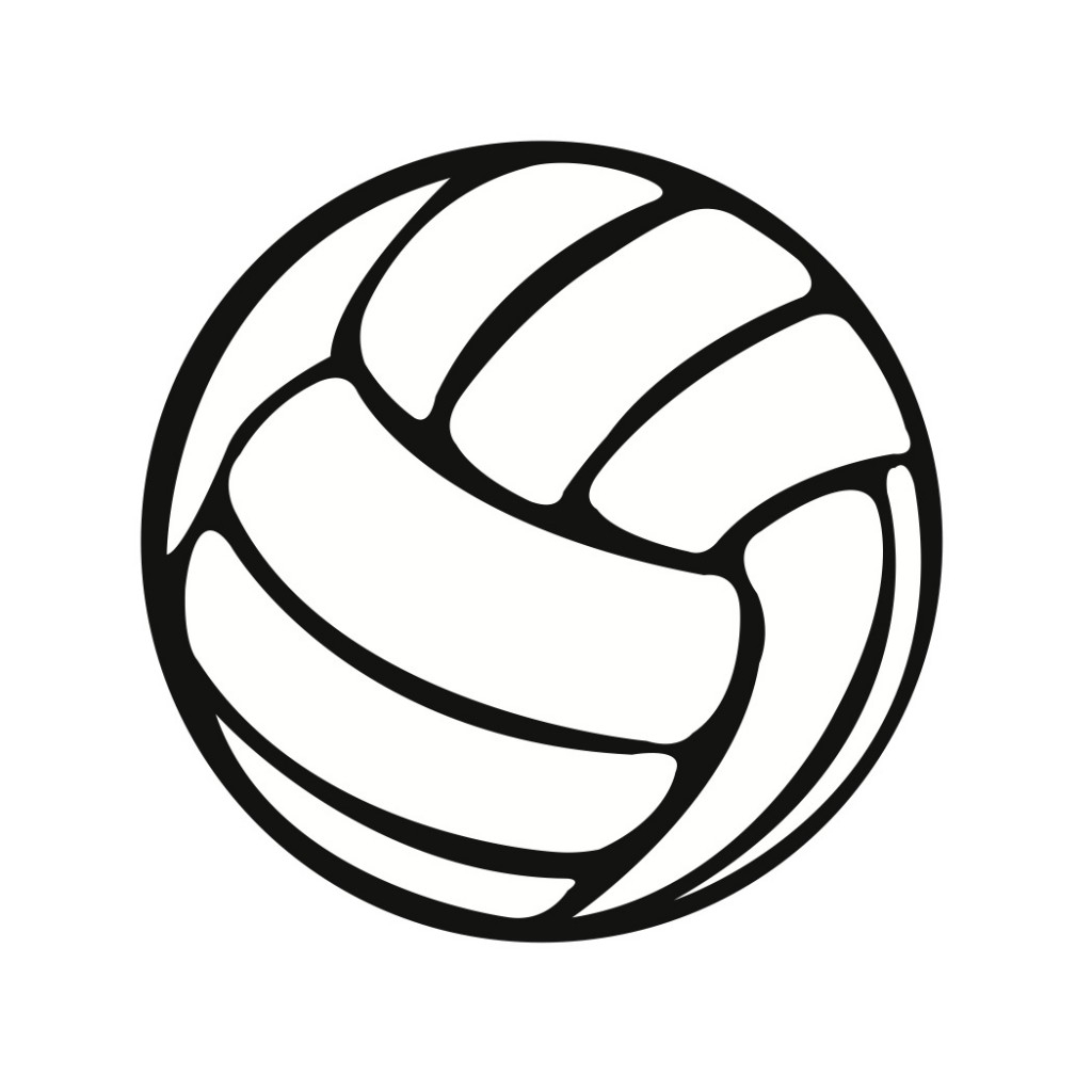 volleyball vector black and white - Clip Art Library