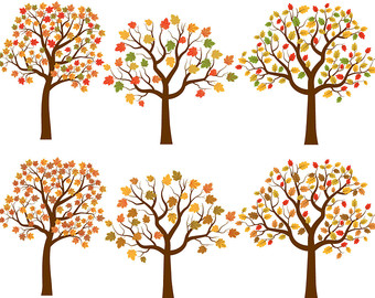 Autumn Tree Clipart Collection - Free Vector Illustrations for Seasonal Design