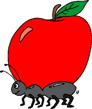 cartoon apple and ant - Clip Art Library