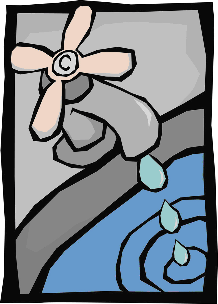 Water Conservation Illustration - Dripping Faucet Awareness Graphic