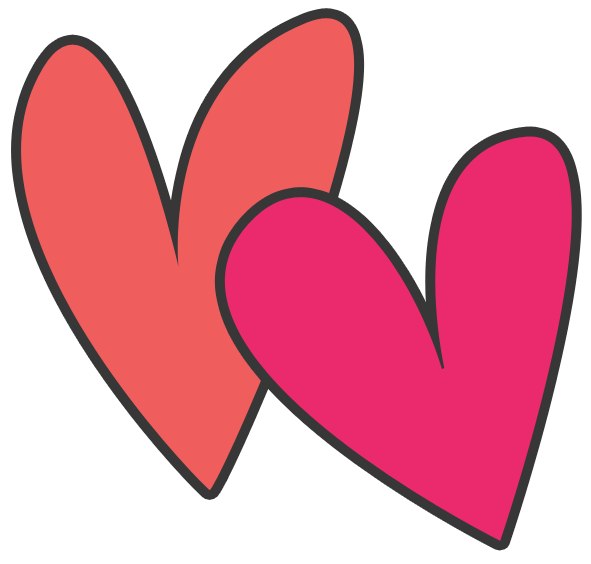 Dual Hearts Icon - Symbol of Love, Romance, and Relationship Connection