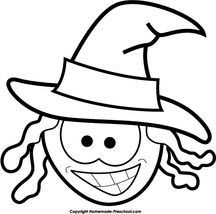 Halloween Witch Clip Art Black And White