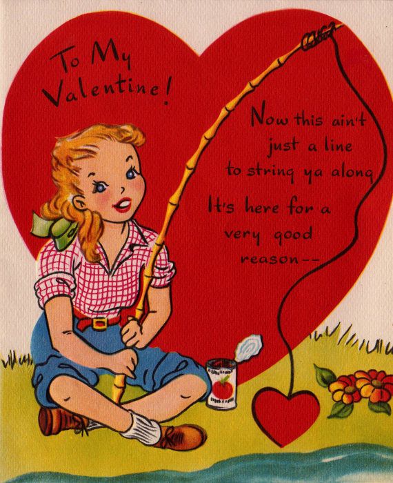 happy valentines day fishing - Clip Art Library