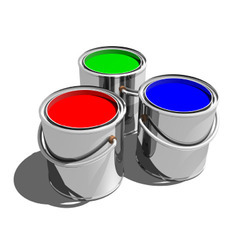 Primary Color Paint Cans - Red, Green, Blue for Art & Design Projects