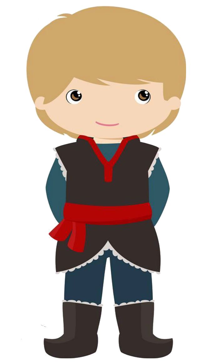 Cartoon boy in Nordic-inspired outfit with brown vest, red sash, and boots