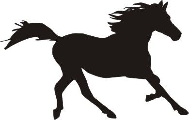 Clipart running horse silhouette