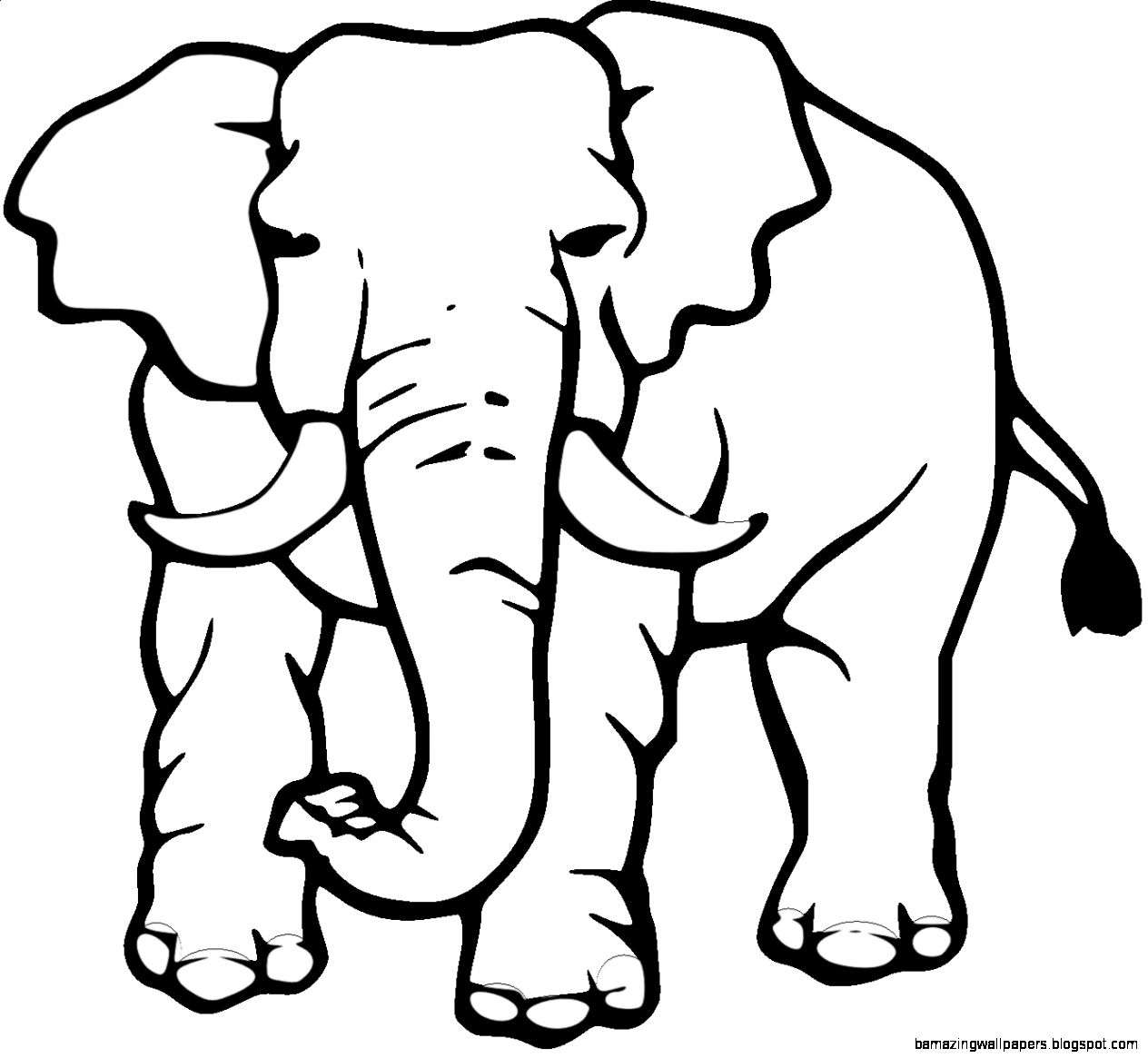 Clipart of elephant in black and white