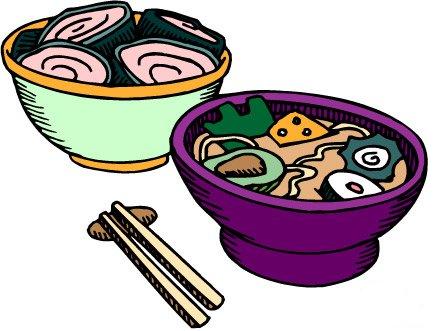 Authentic Japanese Ramen and Rolled Egg Dish Illustration