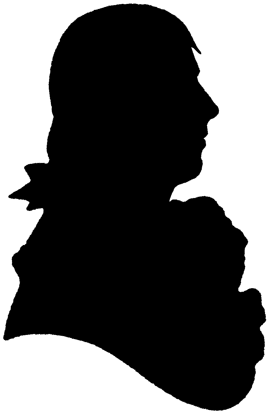 Historical Figure Silhouette - Classic 18th-Century Profile Portrait