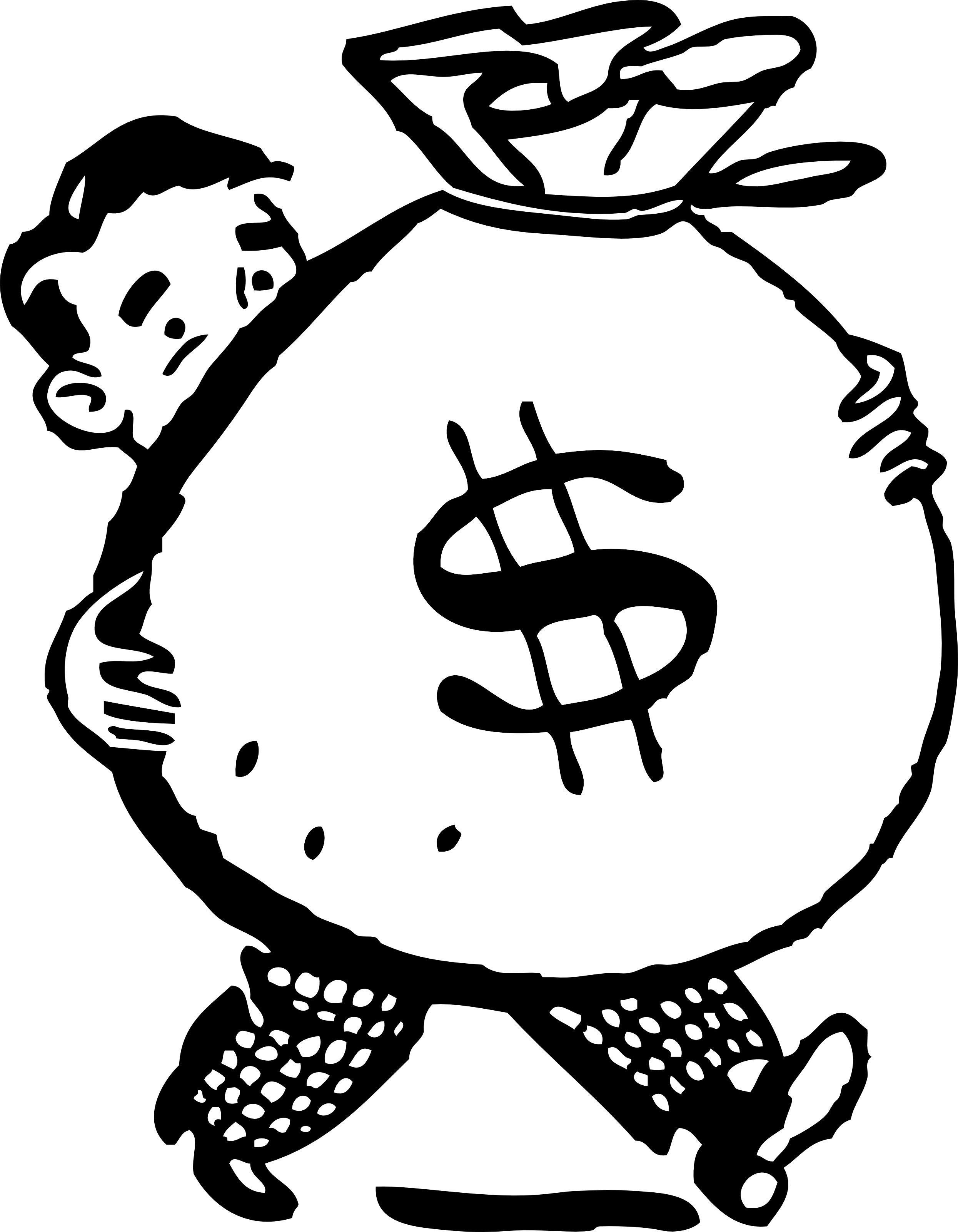 Financial Burden Illustration - Man Carrying Heavy Money Bag
