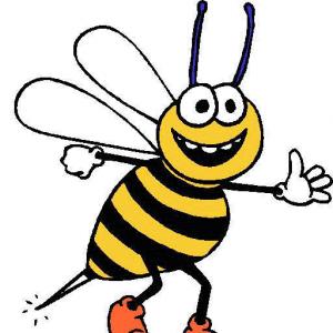 Friendly Cartoon Bee Illustration for Kids’ Content & Educational Materials