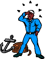 Sailor Saluting with Anchor - Nautical Illustration