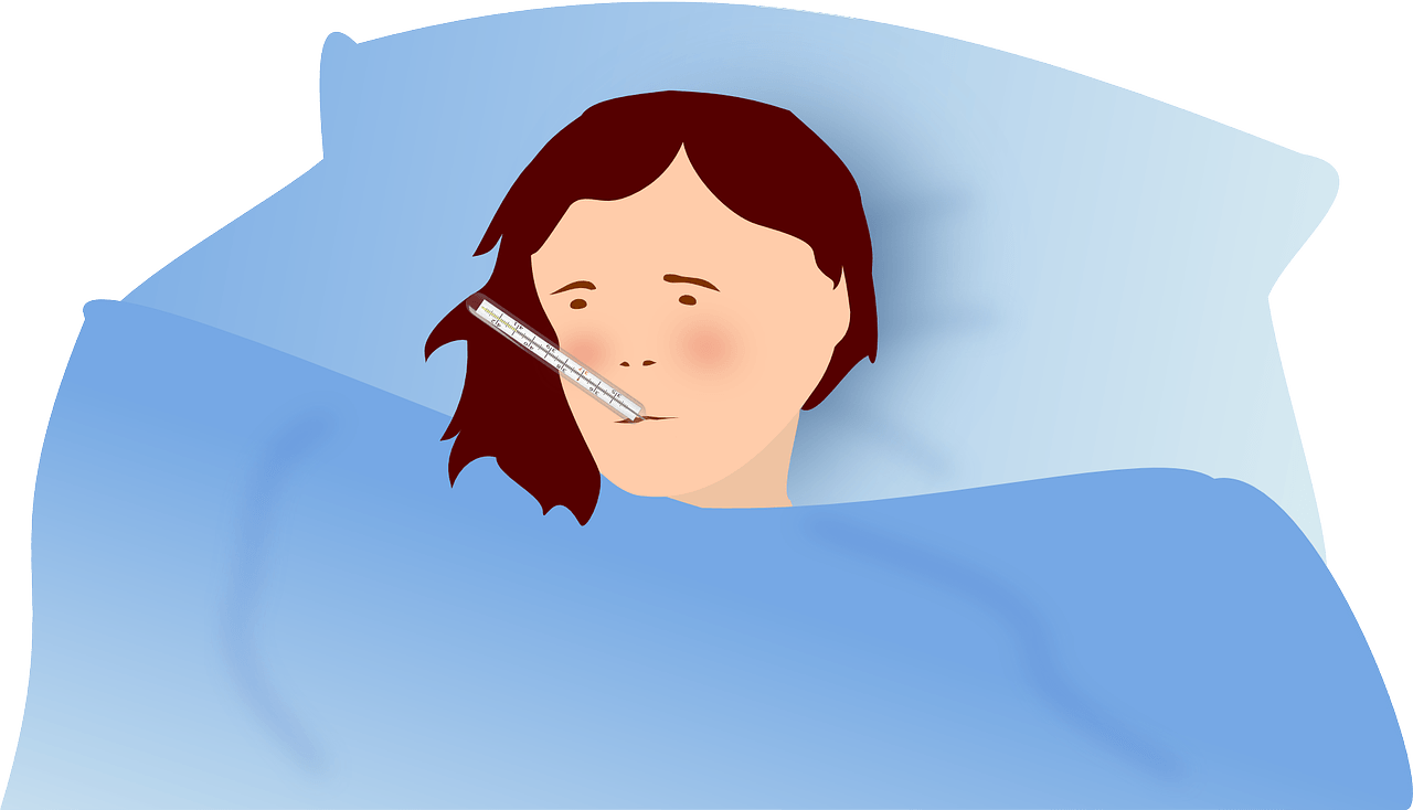 sick mom in bed cartoon - Clip Art Library