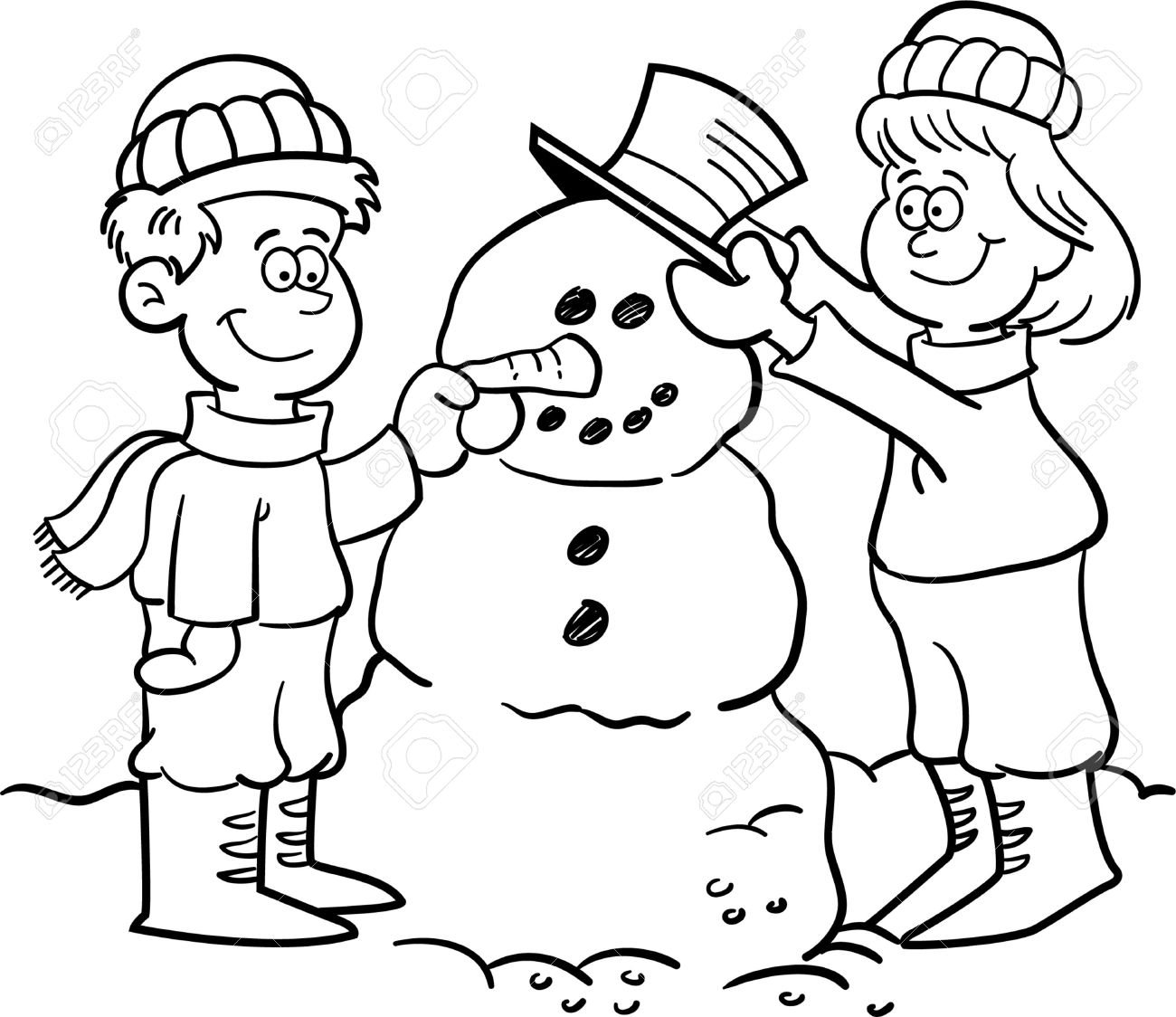 Top 101+ Images Snowman Clip Art Black And White Free Superb 11/2023
