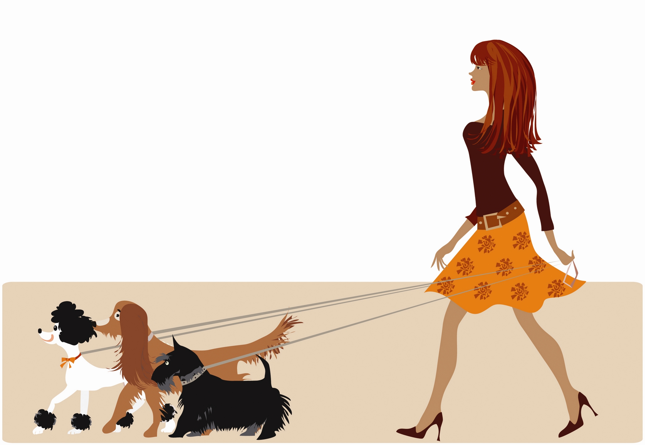 Dog Walking Jobs Cartoon Clip Art Library