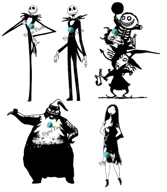 24 Nightmare Before Christmas Silhouettes Clip art by DigitalNeeds