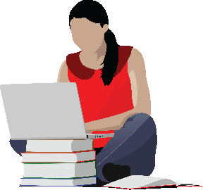 College Student Studying Clipart