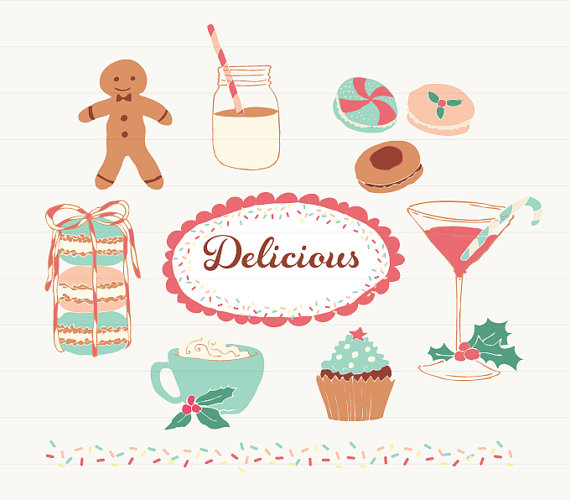 Holidays Desserts and Drinks Clipart for personal by ReaniDesigns