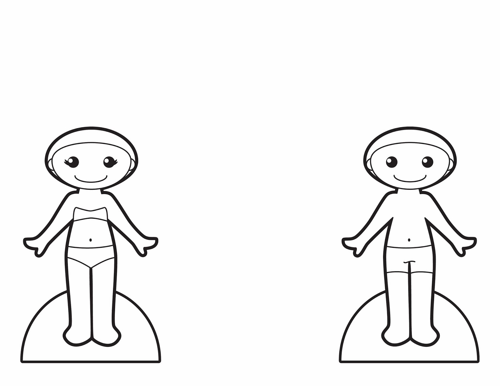 Kid body clipart black and white