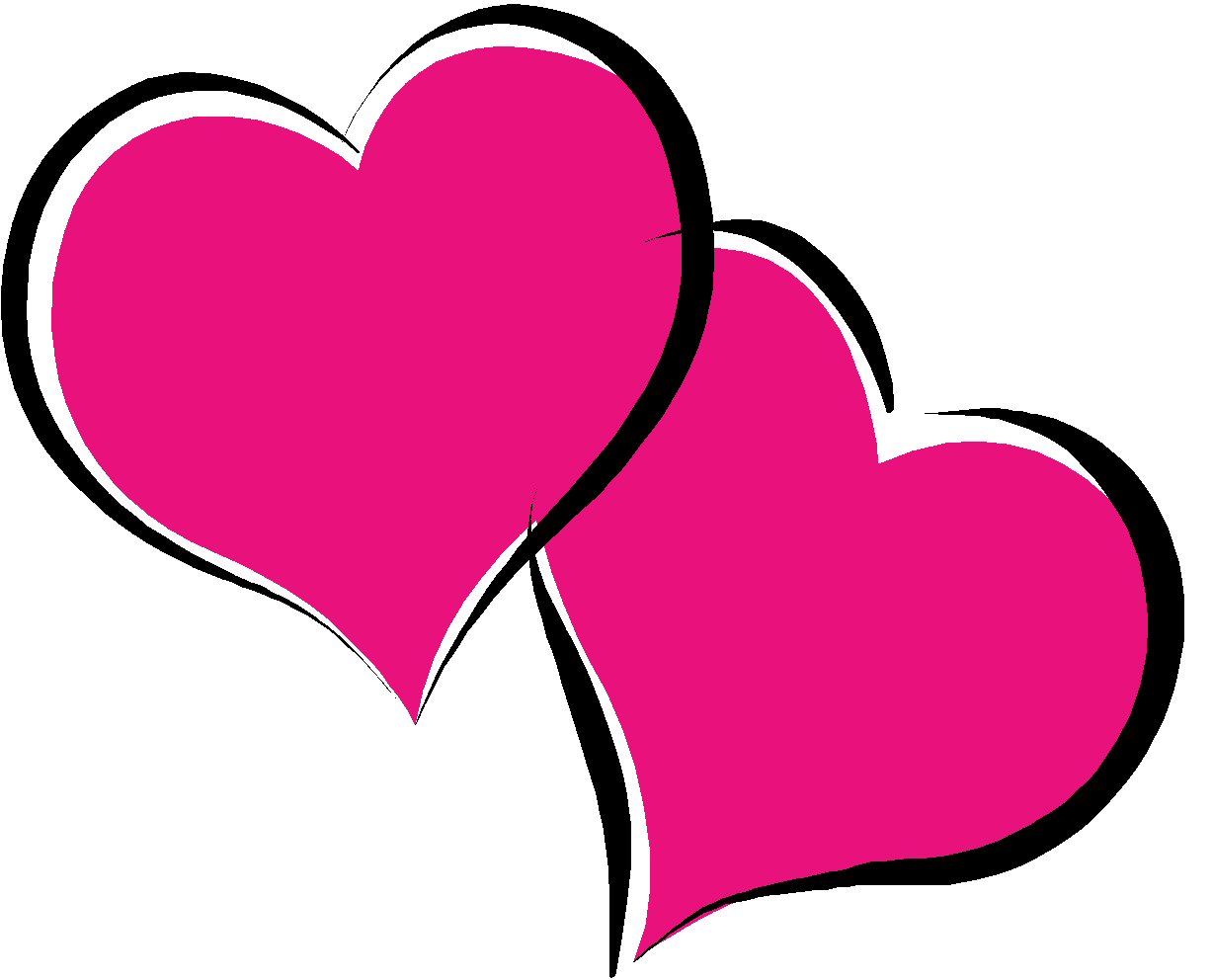 Pink Hearts Clipart - Romantic Vector Illustration for Love Themes