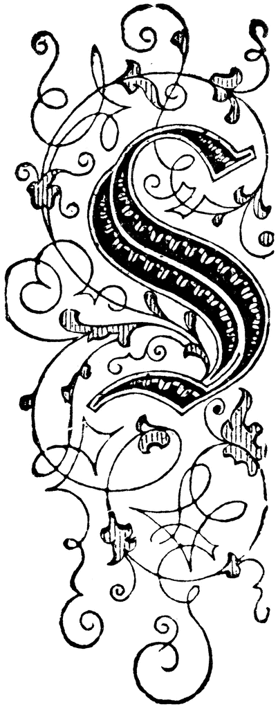 Vintage Decorative Initial S - Ornamental Typography for Design Projects