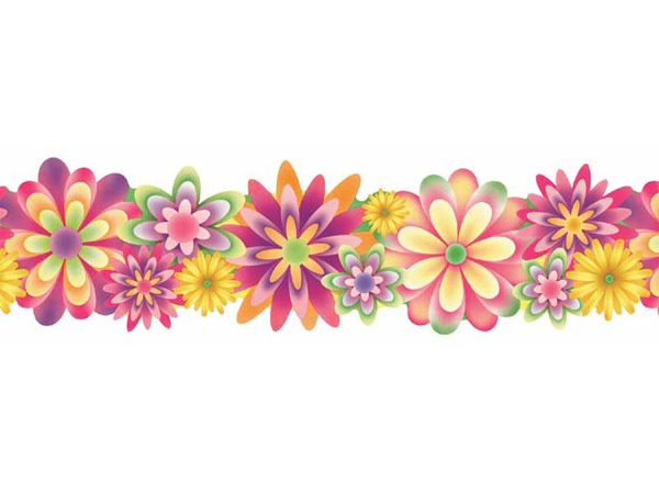 flower line borders clip art