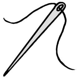 Sewing Needle with Thread - Classic Handcraft Tool Illustration