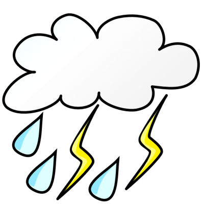 Thunderstorm Weather Icon - Rain and Lightning Illustration