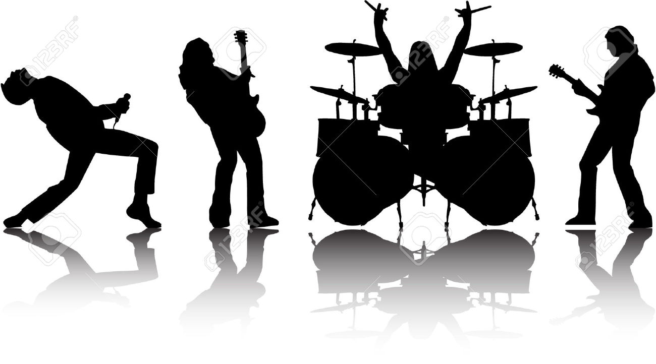 Rock music clipart silhouette