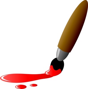 Red Paintbrush Dripping Paint - Creative Art Supply Illustration