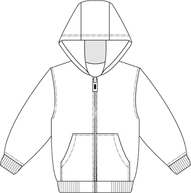 Kids’ Hooded Zip-Up Sweatshirt - Simple Sketch Design