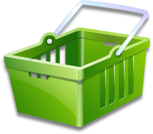 Green Shopping Basket Icon - E-commerce & Retail Visual Asset