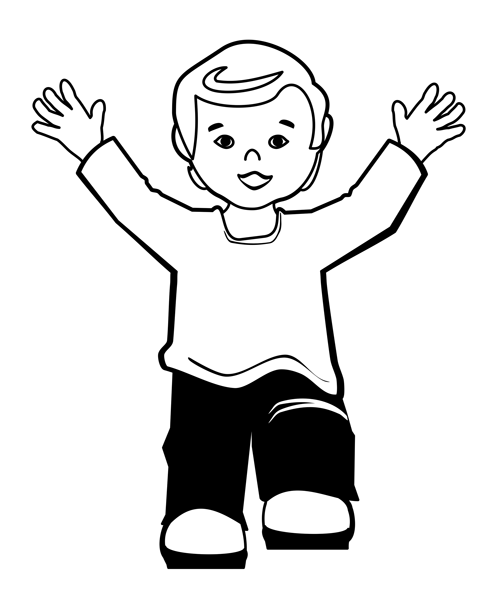 clipart brother black and white