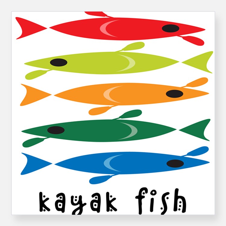 Kayak Fish Illustration - Vibrant Stylized Fish Art for Outdoor & Nautical Themes