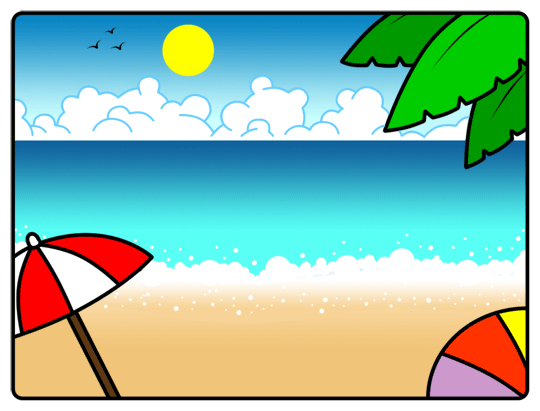 beach cartoon background - Clip Art Library
