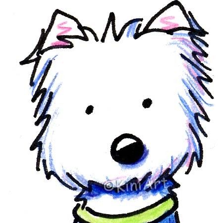 Cute Westie Dog Illustration - Playful Pet Art by KiniArt