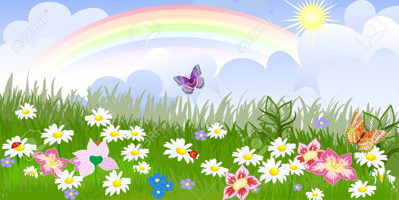 garden cartoon background