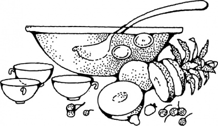 Classic Fruit Salad Illustration - Vintage Line Art for Recipes & Blogs