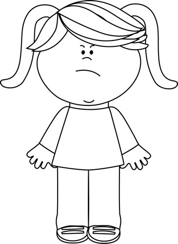 Angry little girl clipart